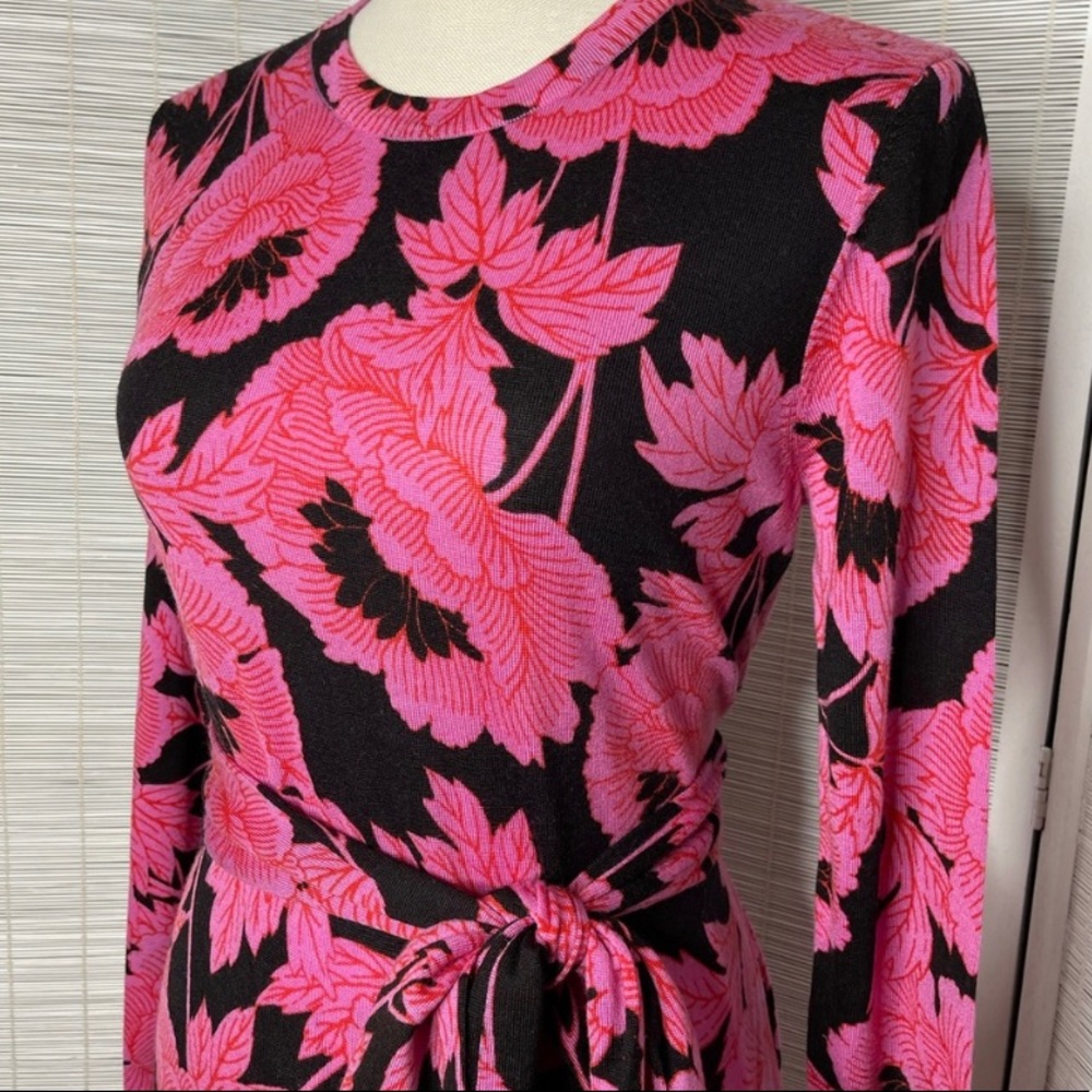 Diane Von Furstenberg Floral Pink/black dress - Picture 3 of 6
